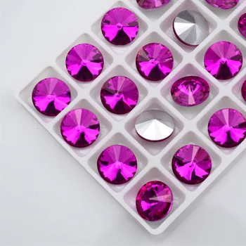 8-18 MM 24-Color de Cristal de Vidrio de Ronda Pointback de diamantes de imitación Para la Confección de Artesanía Encanto de la Joyería 3D Artes de Uñas de BRICOLAJE, Artesanía Decoración
