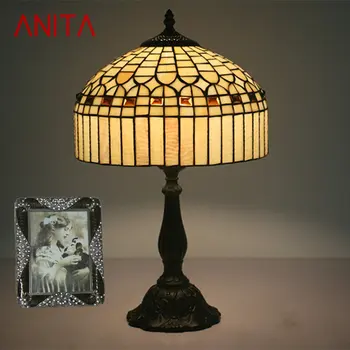 ANITA Creativa Contemporánea de Vidrio de la Lámpara de Mesa LED Moderna Tiffany Mesa de Luz de la Decoración para el Vestíbulo Sala de estar Dormitorio de Cabecera