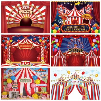 El circo de Telón de fondo para la Fotografía de la Ducha del Bebé de la Fiesta de Cumpleaños Globo Elefante de Circo Carnaval de los Niños Retrato Fondo de la Foto