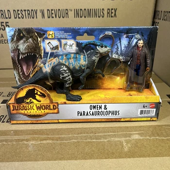 Mattel Jurásico de la Dominación del Mundo Owen & Juvenil Parasaurolophus Humanos y Dino Pack de la Película inspirada en las Figuras de Regalo de Cumpleaños de GWM29