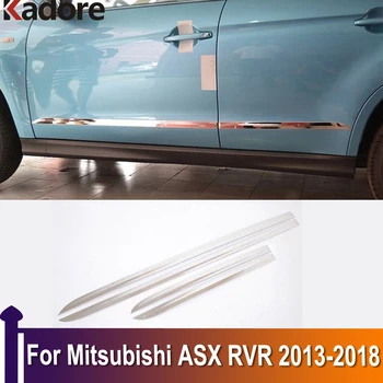 Para Mitsubishi ASX RVR Outlander Sport de los años 2013 y 2016 2017 2018 Lado de la Puerta de Cuerpo Moldeado Tira de ajuste Accesorios de la Cubierta de Acero Inoxidable