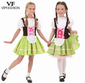 VIP de MODA infantil Oktoberfest de Munich Gril Vestido de Boy Superior Mameluco Conjunto con Tapa Niño Vacaciones Cosplay Traje de Vaquero Vestido de Maid